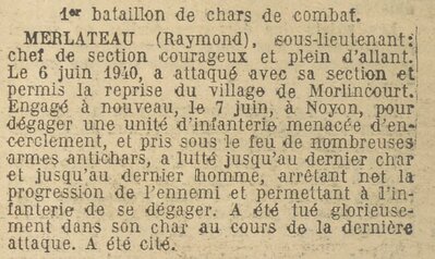 MERLATEAU Lieutenant 1er BCC Noyon citation.jpg